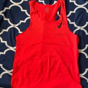 nike crimson red aeroswift singlet mens size small s/p
